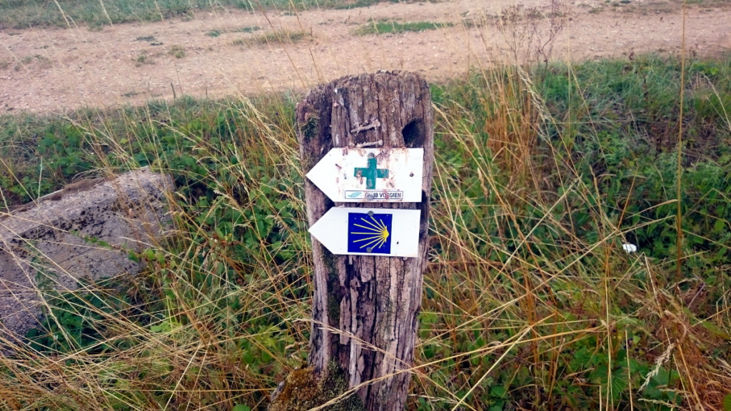 Die Jakobsmuschel in verschiedenen Formen ist ein stetiger Begleiter auf meinem Weg nach Santiago de Compostela. Die Wege sind viel besser ausgeschildert, als ich das vorher erwartet habe #jakobsweg #jakobsmuschel #wegweiser #wanderveg